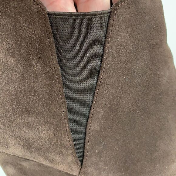 Jessica Simpson Brown Suede Leather wedge platform ankle boots - Picture 8 of 12